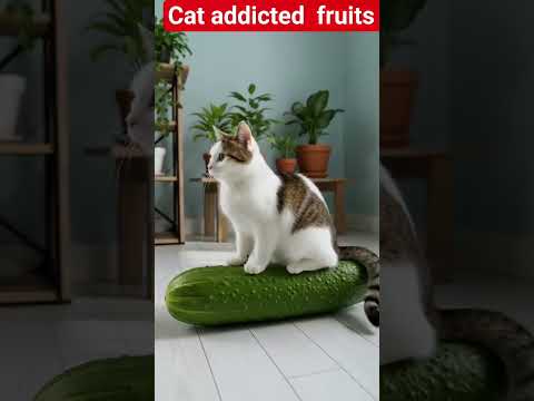 🐈  Cats addicted the fruits # Shorts  # a funny video # pfy @Horrey's Creation