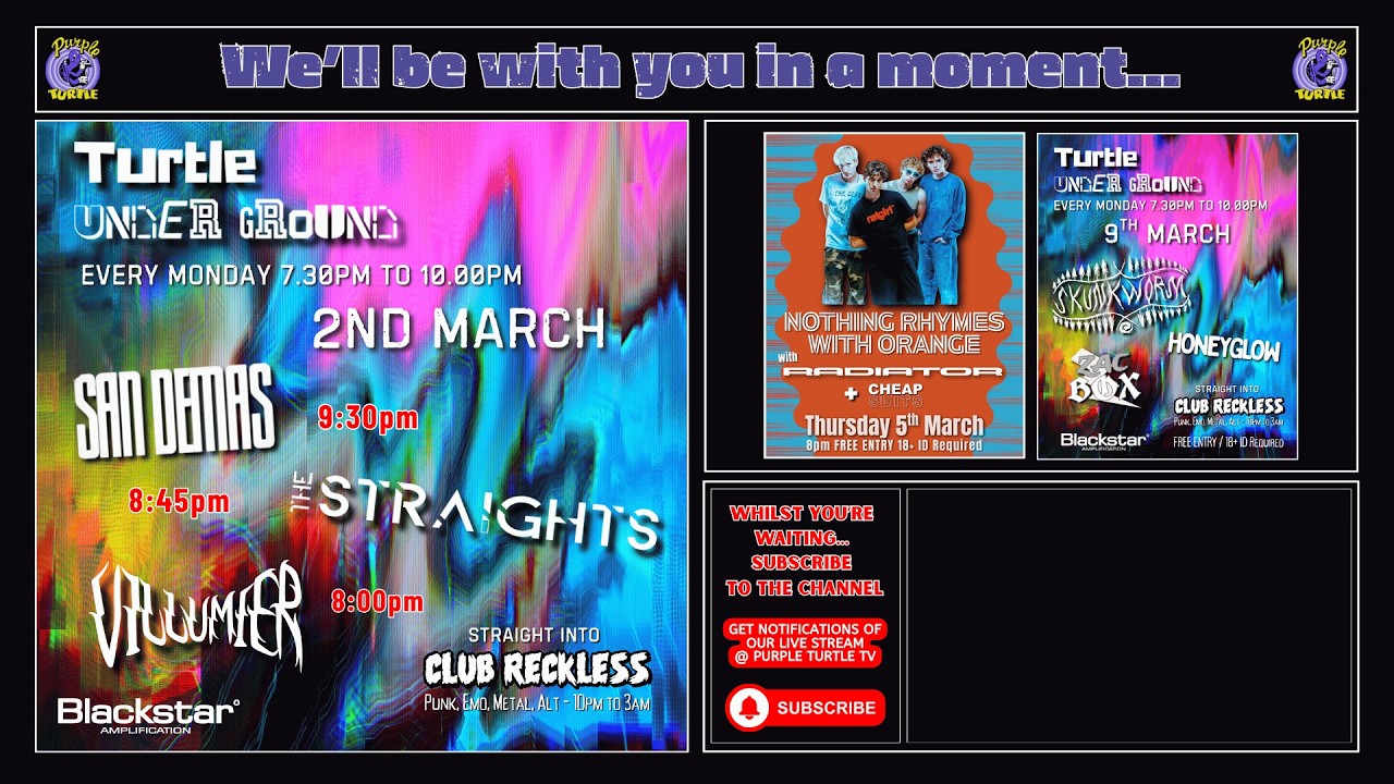 LIVE FROM THE PURPLE TURTLE READING - Turtle Underground - San Demas/The Straights/Villumier