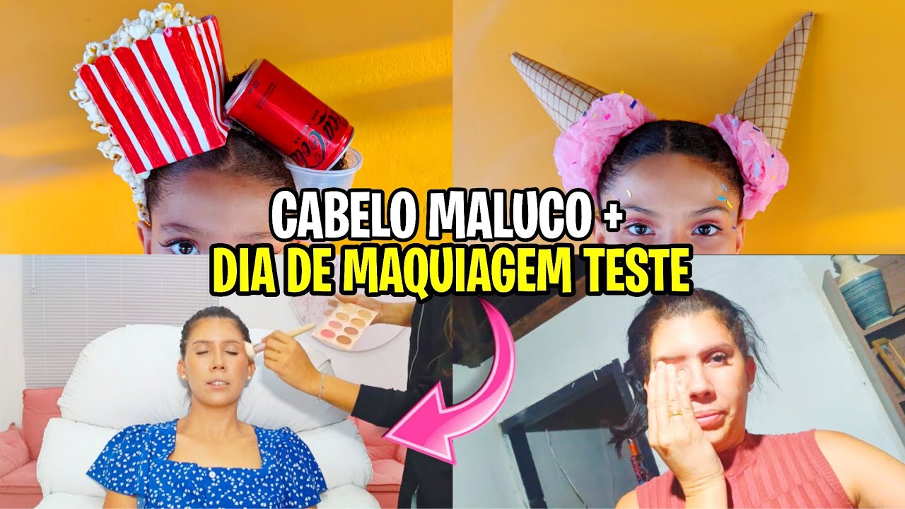 DIA DE MAQUIAGEM TESTE DO CASAMENTO/ CABELO MALUCO DAS CRIANÇAS