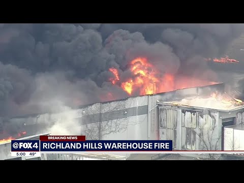5 alarm recycling plant fire sends up large plume of smoke in Tarrant County