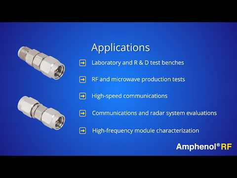 Discover the latest SMA to 2.92 mm RF adapters from Amphenol RF, engineered to deliver reliable high-frequency performance for demanding RF and microwave applications. In this video, we introduce our new precision adapter solutions and review their key specifications, including frequency performance, durable threaded interfaces, and design features that support signal integrity in high-frequency systems. These SMA to 2.92 mm adapters provide flexible connectivity between popular RF interfaces and are ideal for applications requiring consistent performance and repeatable mating. Key Features &bull; Precision SMA to 2.92 mm interface design &bull; Reliable performance for high-frequency applications &bull; Secure threaded coupling mechanism &bull; Durable construction for repeated mating cycles Typical Applications &bull; Test and measurement equipment &bull; RF and microwave systems &bull; Aerospace and defense electronics &bull; Communications infrastructure Learn how these adapters can help engineers simplify RF system integration while maintaining signal performance.
