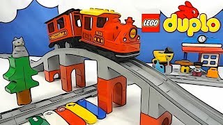 LEGO DUPLO 10874 Steam Train (Поезд на паровой тяге). LEGO DUPLO 10872 Train Bridge (жд мост).