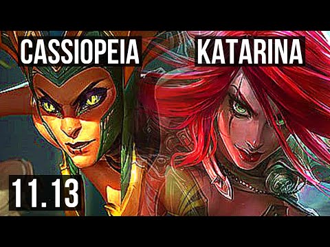 CASSIOPEIA vs KATARINA (MID) | 2.6M mastery, 6 solo kills, Legendary, 19/4/10 | TR Diamond | v11.13