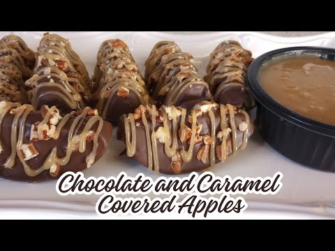 Maçãs Cobertas com Chocolate e Caramelo #doces #sobremesa #comida