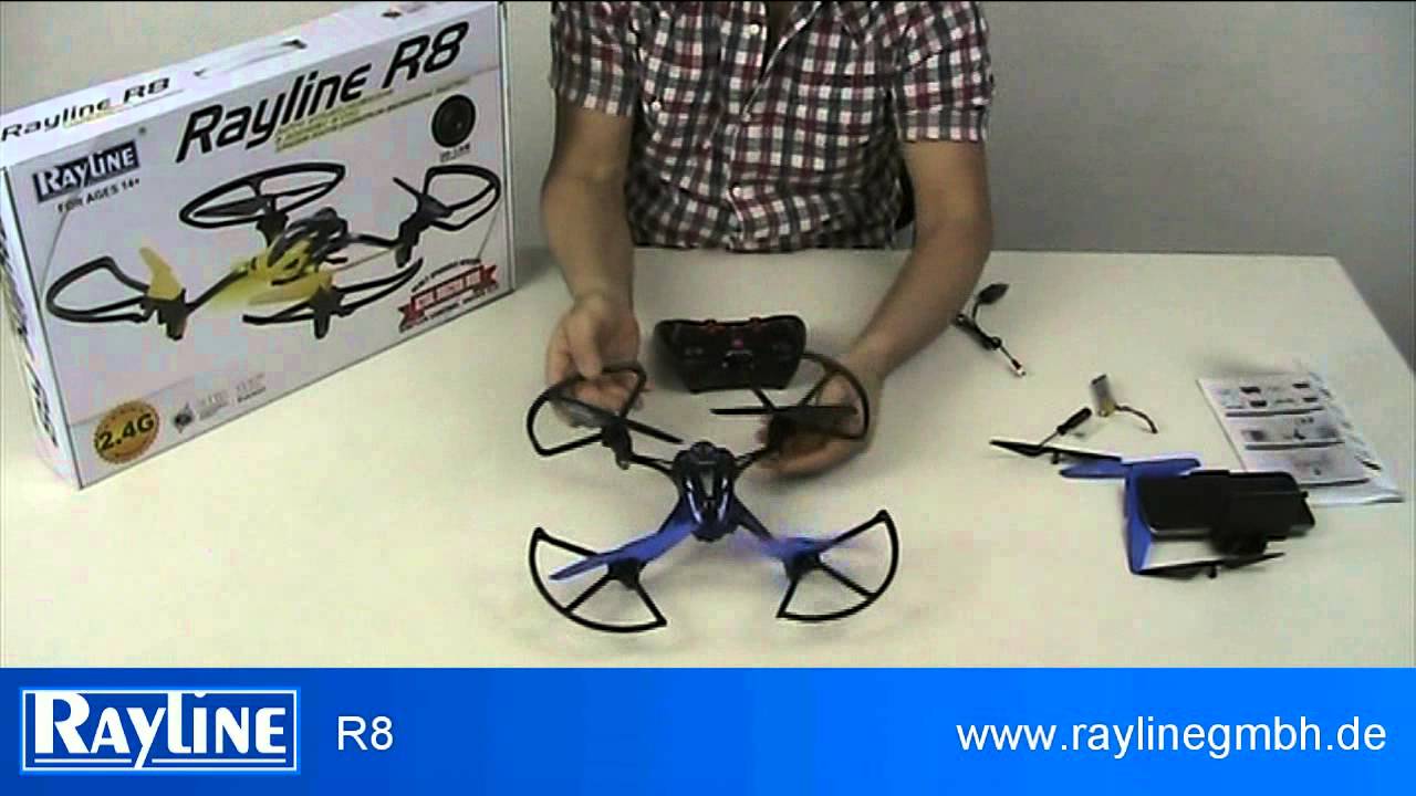 RC dron Rayline R8 FPV, modrá