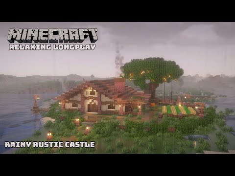 Minecraft Relaxing Longplay – Cozy Farmhouse by the Rainy Waterside (No Commentary)