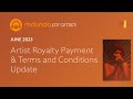 Mdundo for Aritsts July 2023 Payments and Terms Updates