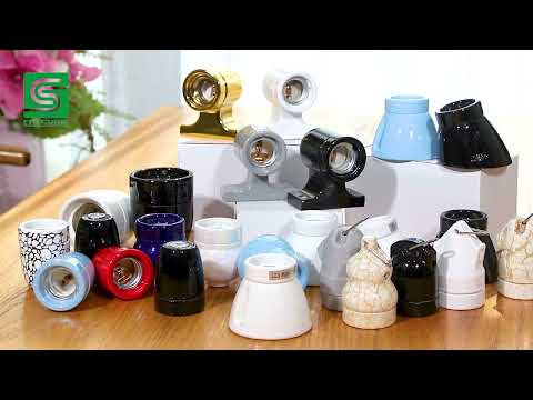 Vintage porcelain lampholder & ceramic socket