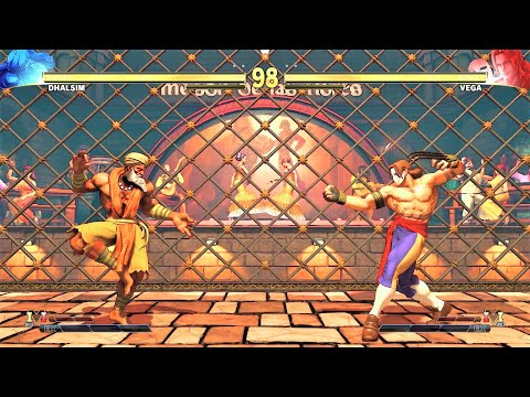 Dhalsim vs Vega (Hardest AI) - Street Fighter V