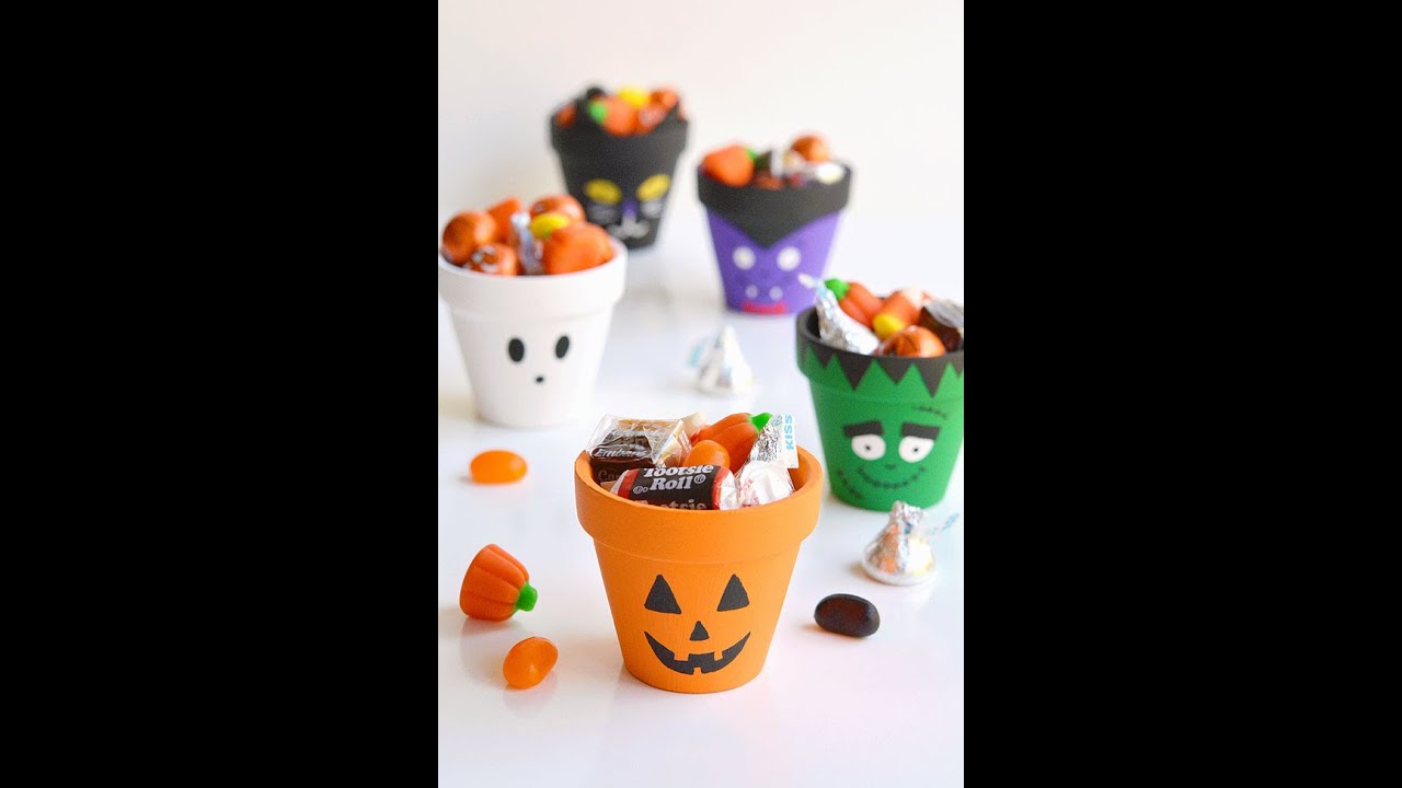Halloween Painted Clay Pots