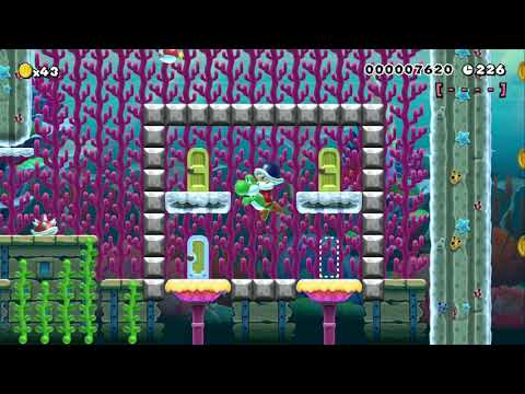 Underwater Fortress Escape by Titacho ~ Miiverse - SUPER MARIO MAKER - NO COMMENTARY 1bh
