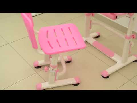 Парта растущая и стул Mealux BD-08 Teddy, pink, розовая в Архангельске - видео 2