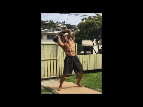 Day 165 Working Out in Hawaii - 12 kg. Kettlebell X-Orbit x 25 - October 26, 2020 10:17 am