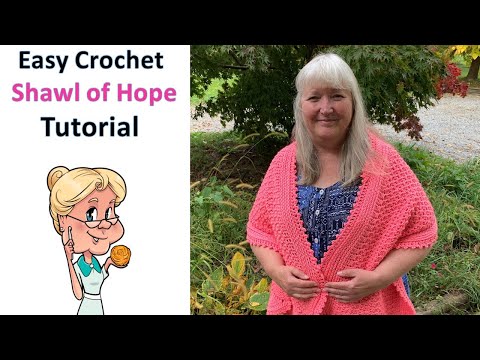 Easy SHAWL OF HOPE - Crochet Tutorial -  #LionBrand