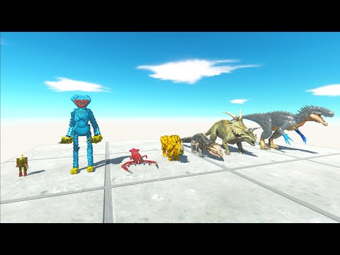 DINOSAURS WORKSHOP SPEED RACE CHAMPIONSHIP IN SKY - TO GET A PIG - Animal Revolt Battle Simulator