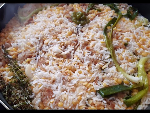 Split Peas, Rice and Saltfish Combo ( One pot meal )