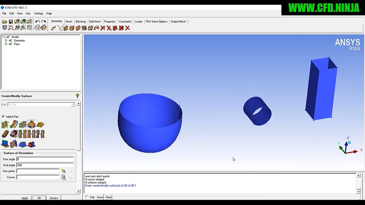 ✅ ICEM CFD Tutorial - Create Surface - Basic Tutorial 2