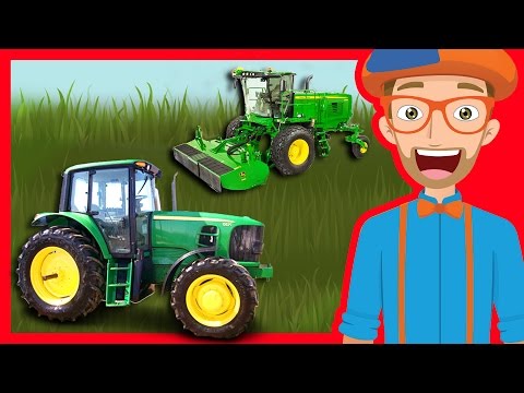 Tractors and Trucks for Children by Blippi | Educational Videos for Kindergarten