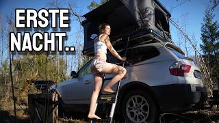 👉Meine erste Nacht im Dachzelt 😮 Offroad XXL Tour 🌲 Wildpflanzen 🍗Kochen 🔥 Lagerfeuer 🦊