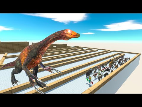 Escape From Alien Therizinosaurus - Last Survivor - Zigzag Course | Animal Revolt Battle Simulator