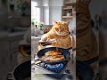 A Fat Orange Cat Cooks Fish Cat Funny Cooking Ai Aiart