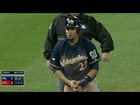 MIL@STL: C. Gomez steals two bases, scores in 12th