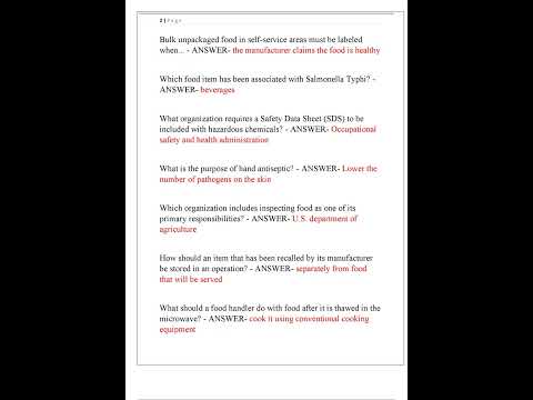 WALMART FOOD SAFETY EXAM NEWEST ACTUAL EXAM COMPLETE 130 QUESTIONS AND CORRECT DETAILED ANSWERS VERI
