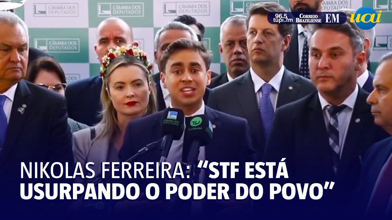 Nikolas Ferreira discursa contra o STF e o Governo Lula