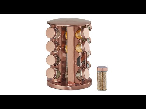 Tourniquet à épices avec 16 pots Verre - Métal - 22 x 28 x 22 cm