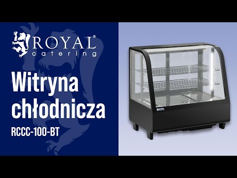 Video - Witryna chłodnicza - 100 l - Royal Catering - 3 poziomy - czarna