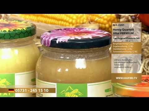 Honig Quartett Altai PREMIUM-Bergblüten- Engelwurz- Steinklee- Sonnenblumenhonig