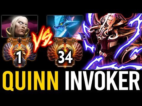 TOP 1 MMR AMERICAS QUINN INVOKER vs RANK 34 LESHRAC MID | Dota 2 Invoker