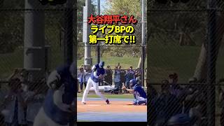 大谷翔平投手がライブBPの第一打席に挑んだ結果！