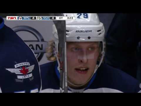 Patrik Laine dances around in OT but gets denied ...720p