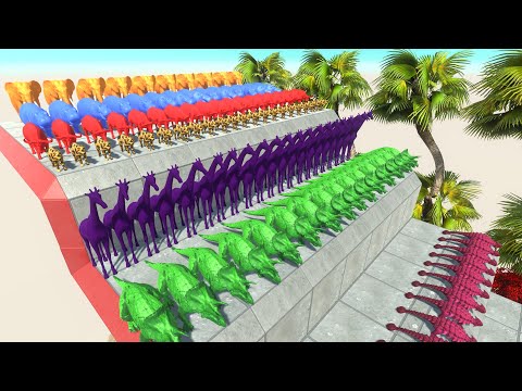 All Animal Colors Race To Get A Gold Pig #17 - Animal Revolt Battle Simulator