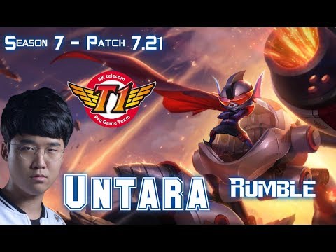 SKT T1 Untara RUMBLE vs SINGED Top - Patch 7.21 KR Ranked