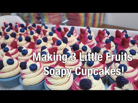 Making Cold Process 3 Little Fruits Soapy Cupcakes