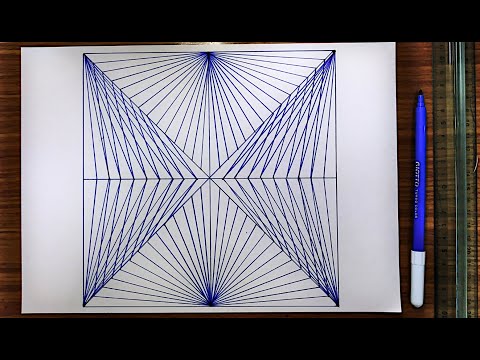 HOW TO DRAW 3D GEOMETRIC SQUARE DESIGN / 3D OPTICAL ILLUSION / DRAWING TRICK