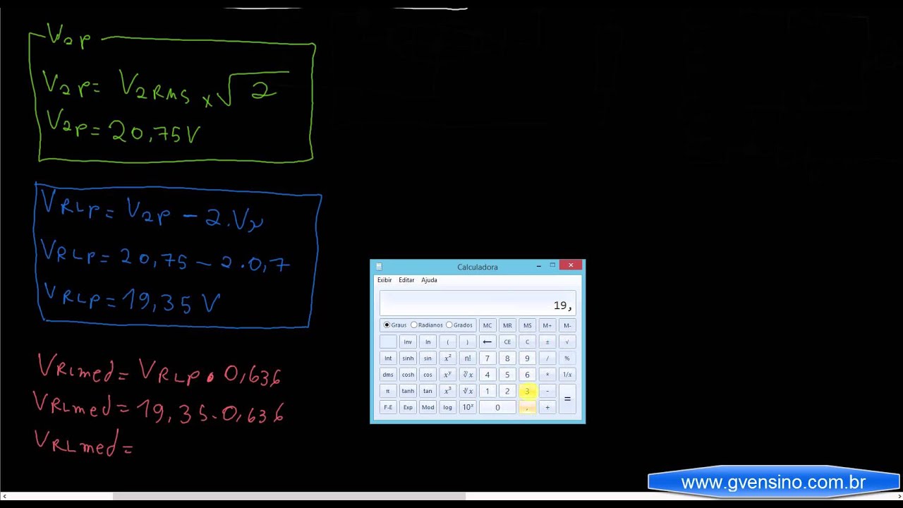 Aula 48 - Calculando tudo no Retificador em Ponte