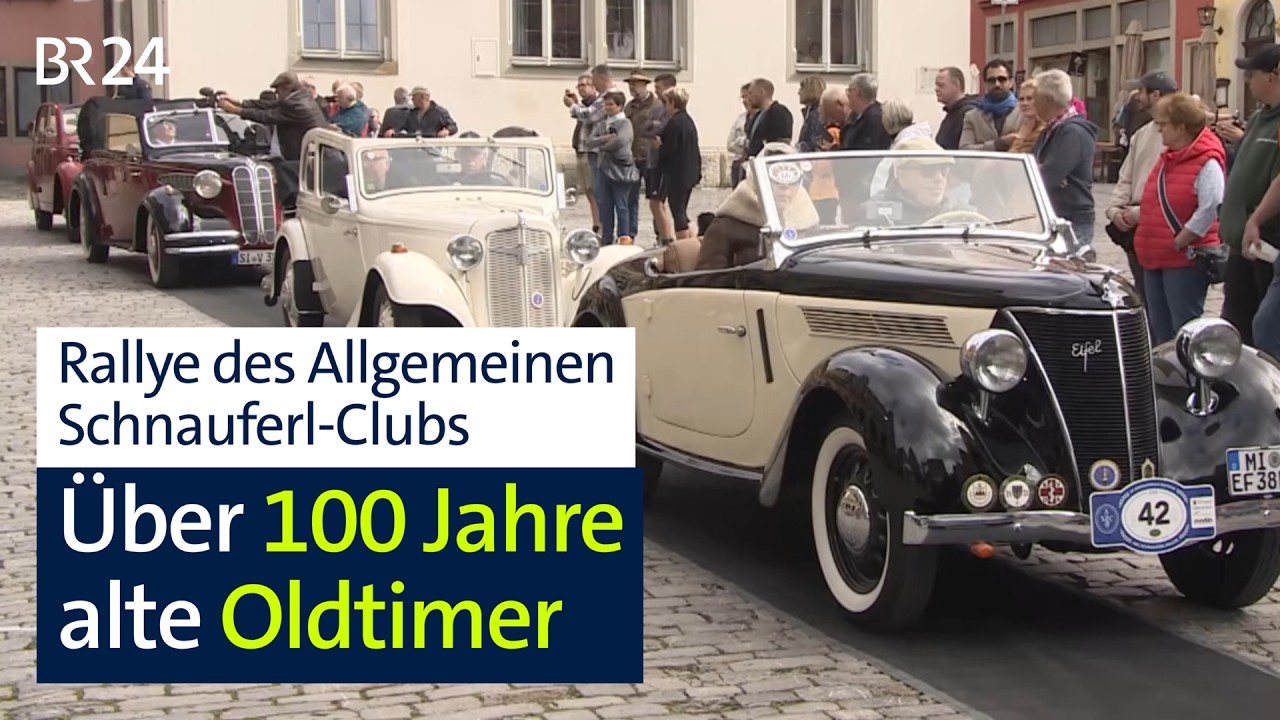 Über 100 Jahre alte Autos bei der Oldtimer Rallye in Rothenburg | BR24