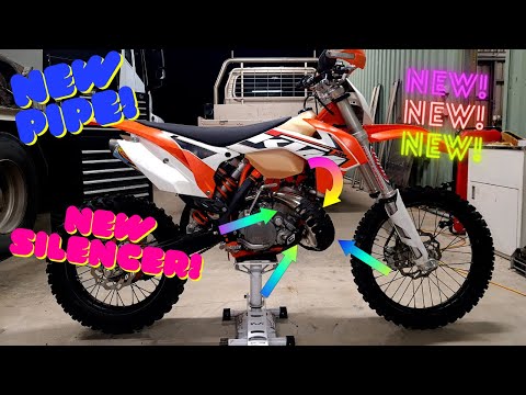 KTM 200 EXC FMF Gnarly Pipe and Powercore 2 Exhaust Install and Sound