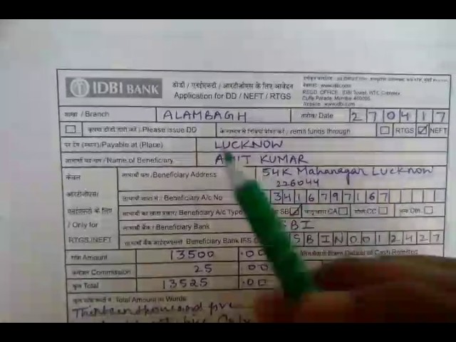How To Fill Deposit Slip Of Idbi Bank In Hindi Youtube