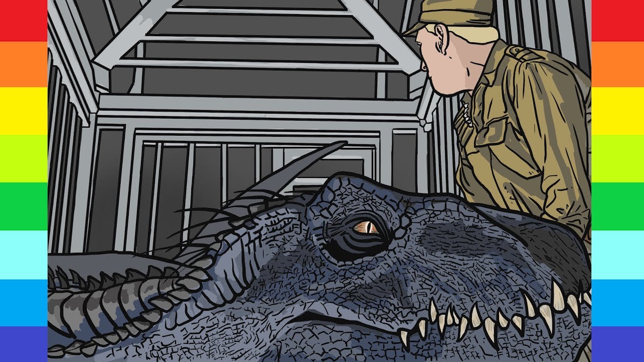 Drawing and Coloring Dinosaur Color Pages Download - How to Draw Jurassic World