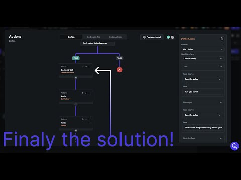 Flutter flow - How to add "Delete Account" action into our app settings?