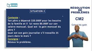 Résolution de problèmes CM2 : Calcul du gain.