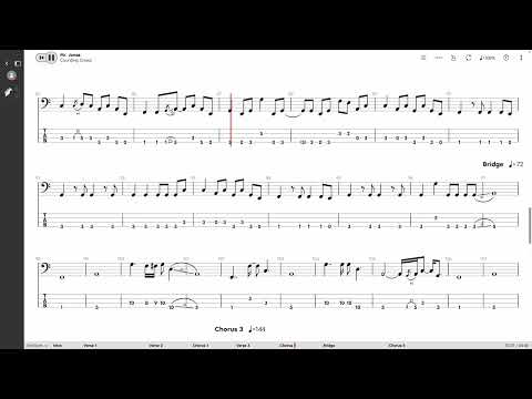 Counting Crows - Mr. Jones (BASS TAB PLAY ALONG)