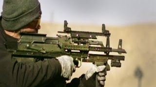 World's first Bull Pup Bump Fire Prototype - "Bump Pup" - Slow Mo Shot Show 2013