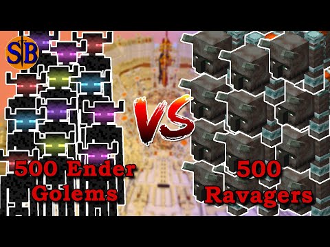 500 Ravagers vs 500 Ender Golem | Minecraft  Mob Battle