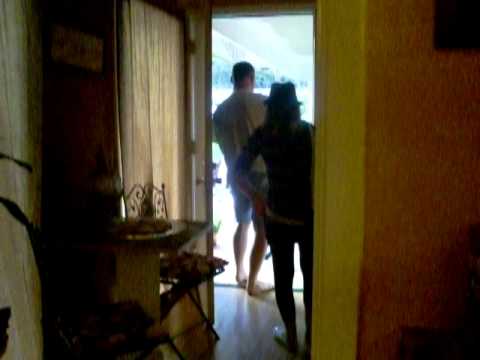 Amber and Brianna-secret camera-pizza