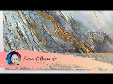 Abstraktes Bild mit Strukturpaste/Acrylmalerei auf Leinwand/Intuitives Malen